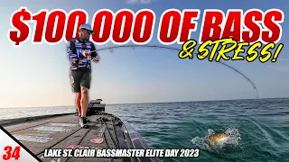 $100,000 of BASS and STRESS - Lake St. Clair Bassmaster Elite 2023 (Day 1&2) - UFB S3 E34