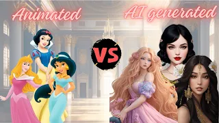 Prettiest Disney Princesses | I asked AI to generate Disney Princesses characters ! | CartoGenius