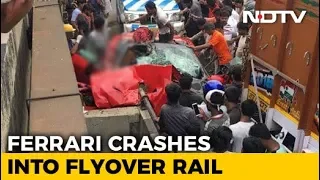 1 Dead As Ferrari Convertible Crashes Into Flyover Wall In Kolkata