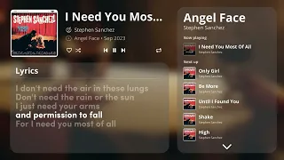 Stephen Sanchez - I Need You Most Of All [Instrumental] (Lyrics Video)