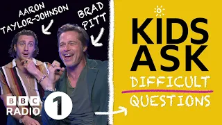 "I Can't Talk About That!": Kids Ask Brad Pitt & Aaron Taylor-Johnson Difficult Questions