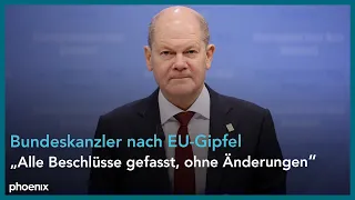 Bundeskanzler Olaf Scholz nach EU-Gipfel am 24.03.23