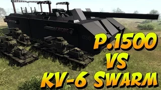 P.1500 Landkreuzer vs KV-6 SWARM! (Men of War Mondays)