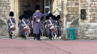 The final Guard change of the year in Windsor (23/12/23) 1st battalion Welsh Guards Corp of drums.