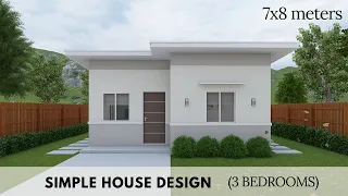 Small House Design | 7x8 meters (56sqm) | 3 Bedrooms