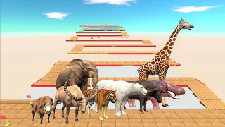 Animal speed race. Zigzag down course! | Animal Revolt Battle Simulator