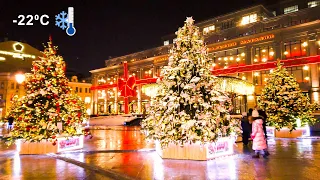 ⁴ᴷ⁶⁰ Walking Moscow 🎄 Christmas Walk ❄ on Rozhdestvenka Street & Kuznetskiy Most Street 🎅