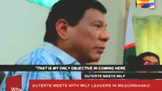 Duterte meets with MILF leaders in Maguindanao