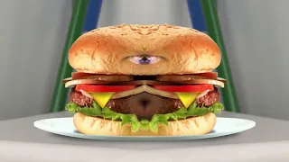 Annoying Orange Monster Burger Mirrored