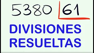 Divisiones de 2 Cifras Resueltas con Resta ( 5380 entre 61 )