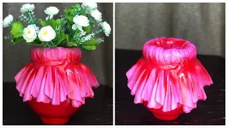 How to make Cement Pot using cloth/For Beginners/Cement craft Ideas