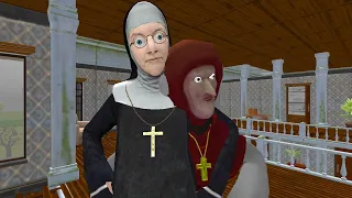 Nun and Monk Neighbor Escape 3D - Level 1 - Gameplay