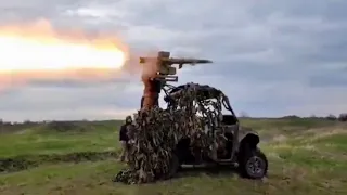 Ukrainian Special Operations Forces fire a UTV-mounted 9M111 Fagot ATGM at Russian targets