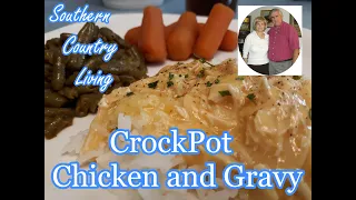 CrockPot Chicken and Gravy  /  Served Over Rice  /  Fast and Easy Recipe