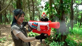 LTT Nerf Mod : Super S.W.A.T Use Nerf Guns High Tech Fight Red-Haired Masked Army Dangerous