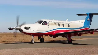 RFDS Australia (VH-FXN) FD580 Pilatus PC-12/47E Departing Port Pirie, South Australia.