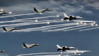 Air Battle! US F16 fighter pilots ambush three Russian SU-57 fighter jets in the border skies!!