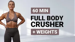 60 MIN FULL BODY CRUSHER WORKOUT | Dumbbell Full Body | Strength + HIIT | Weighted +Super Bodyweight