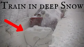 World Record Train Snow Plowing in Action