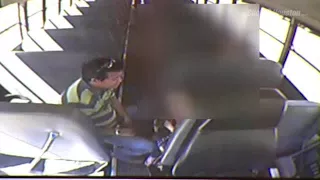 Bus driver inappropriate touching surveillance video