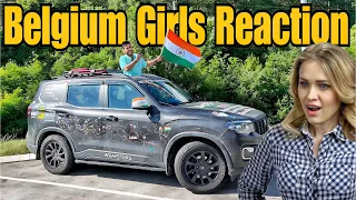 Belgium Girls Crazy Reaction Scorpio-N Ko Dhek Ke 😍 |Delhi To London By Road| #EP-77