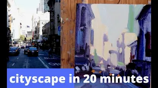 CITYSCAPE in 20 MINUTES oil painting DEMO