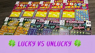 🍀 GIVING MY UNLUCKY SCRATCH CARDS A CHANCE TO WIN AGAINST MY NEW LUCKY SCRATCH CARD 🍀