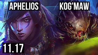 APHELIOS & Thresh vs KOG'MAW & Lulu (ADC) | 13/2/12, Legendary, 400+ games | KR Challenger | v11.17