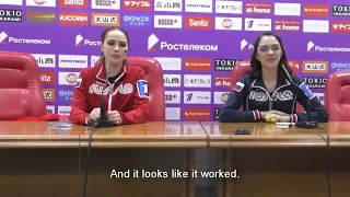 Zagitova, Medvedeva - Press Conference at 2021 Channel One Cup - Feb. 6, 2021