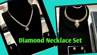 Diamond Necklace Collections||GRT Diamond Necklace||Light Weight Diamond Necklace Collections||