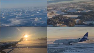 Winter Wonderland 🤩 - SAS A320-neo approach into Oslo Gardermoen Flyplass