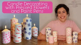 DIY Candle Decorating with Pressed Flowers and Paint Pens