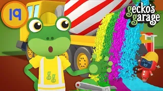 Gecko's Color Paint Playground | Gecko's Garage | Truck Videos For Children | Learn Colours For Kids