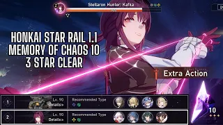 MY FIRST 30 STAR CLEAR! | 3* 1.1 Memory of Chaos Stage 10 | DPS Serval + Clara | Honkai Star Rail