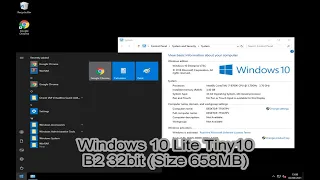 Windows 10 Lite Tiny10 B2 32bit (Size 600MB)