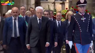 Funerali Silvio Berlusconi, l'arrivo dei presidenti Sergio Mattarella e Giorgia Meloni