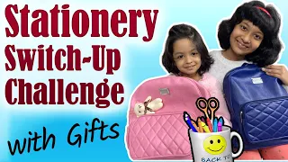 Mystery BOX - Stationery SWITCH-UP Challenge | #Fun #Kids #CuteSisters | Cute Sisters