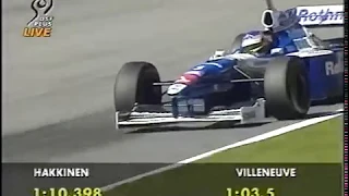 F1 Austria 1997 Villeneuve and Häkkinen fighting for Pole Position (DF1)