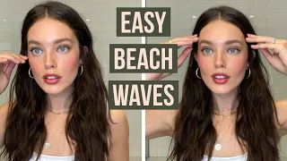 "Cool Girl" Beach Waves Hair Tutorial With A Flat Iron | Natural Waves | Emily DiDonato