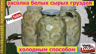 Солим сырые, белые грузди холодным способом.  Быстро и вкусно