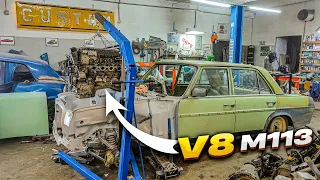 V8 in OLD MERIN Mercedes w114