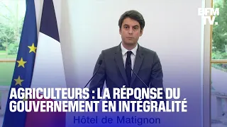 Agriculteurs: la conférence de presse du gouvernement en intégralité