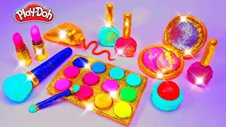 Play Doh Makeup Set How to Make Eyeshadow Lipstick 💄 Nail Polish 💅 with Play Doh Fun for Kids