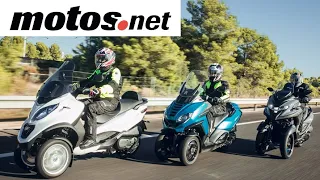 Megascooters 3 ruedas de 300, 400 y 500 cc. con carné de coche / Comparativo / Preview en español