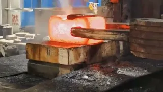 High temperature forging, forging rectangular iron blocks into parts