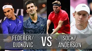 Federer/Djokovic Vs Sock/Anderson - Laver Cup 2018 (Highlights HD)