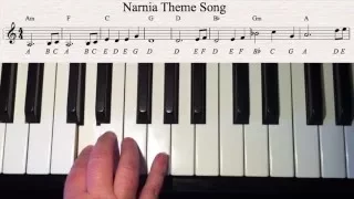 Narnia Theme.   slow version, right hand - easy piano tutorial