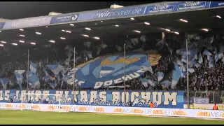 VfL Bochum - FC St. Pauli 5.12.2014 - 15 Jahre Ultras Bochum Choreo + Pyro