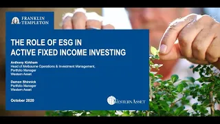 The Role of ESG in Active Fixed Income