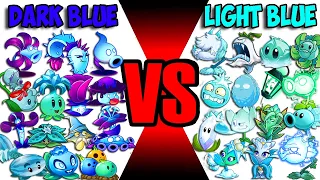 Team LIGHT BLUE vs DARK BLUE - Who Will Win? - PvZ 2 Team Plant Vs Team Plant